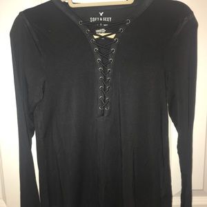 NEVER WORN AE Lace Up Shirt